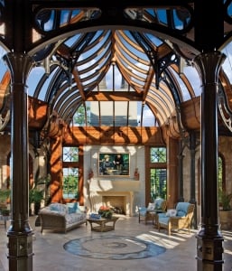 Conservatory concealing anunderground pool in Tennessee.