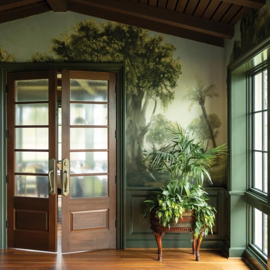 Oak Room Veranda mural at The Lodge