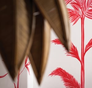 Southern Tide bar mural with red designs