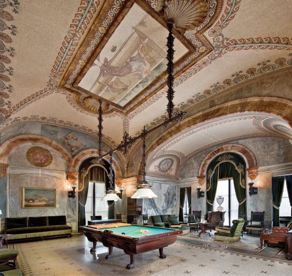 Billiard room in a Newport Mansion. 