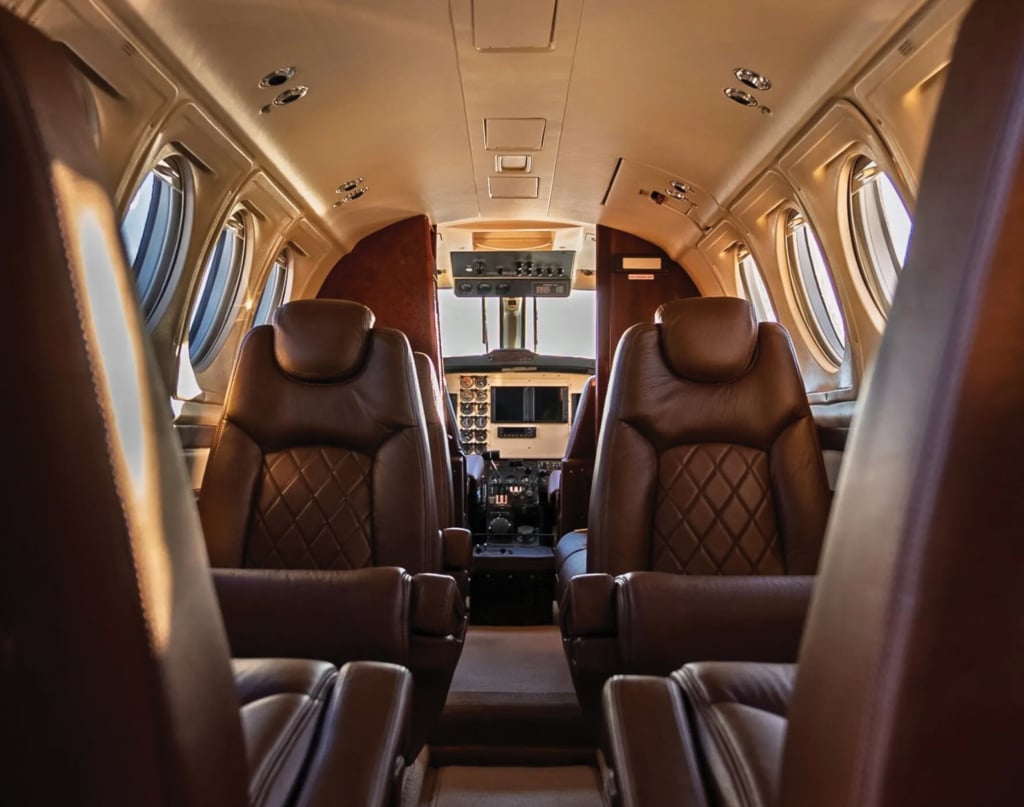 Beachcraft King Air private charter at Augusta Aviation.