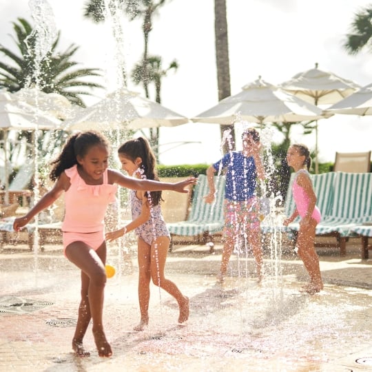 4 kids in a water park